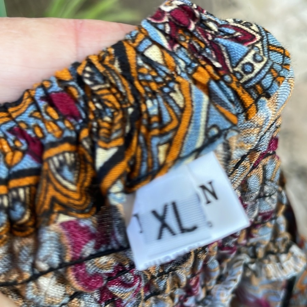 Bohemian border print wide leg wrap pants - Picture 4 of 6
